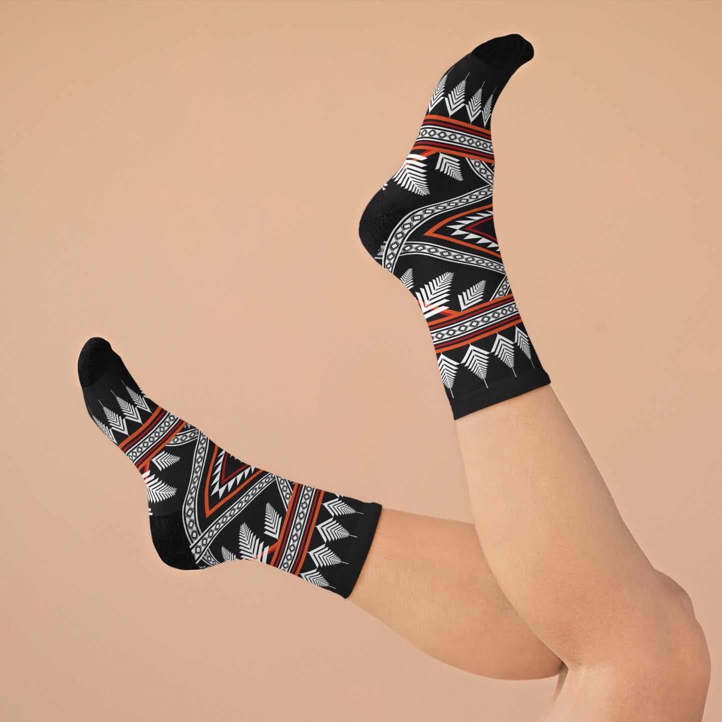 Unisex Socks Ethnic Tribal Design - Eco Friendly Recycled Poly