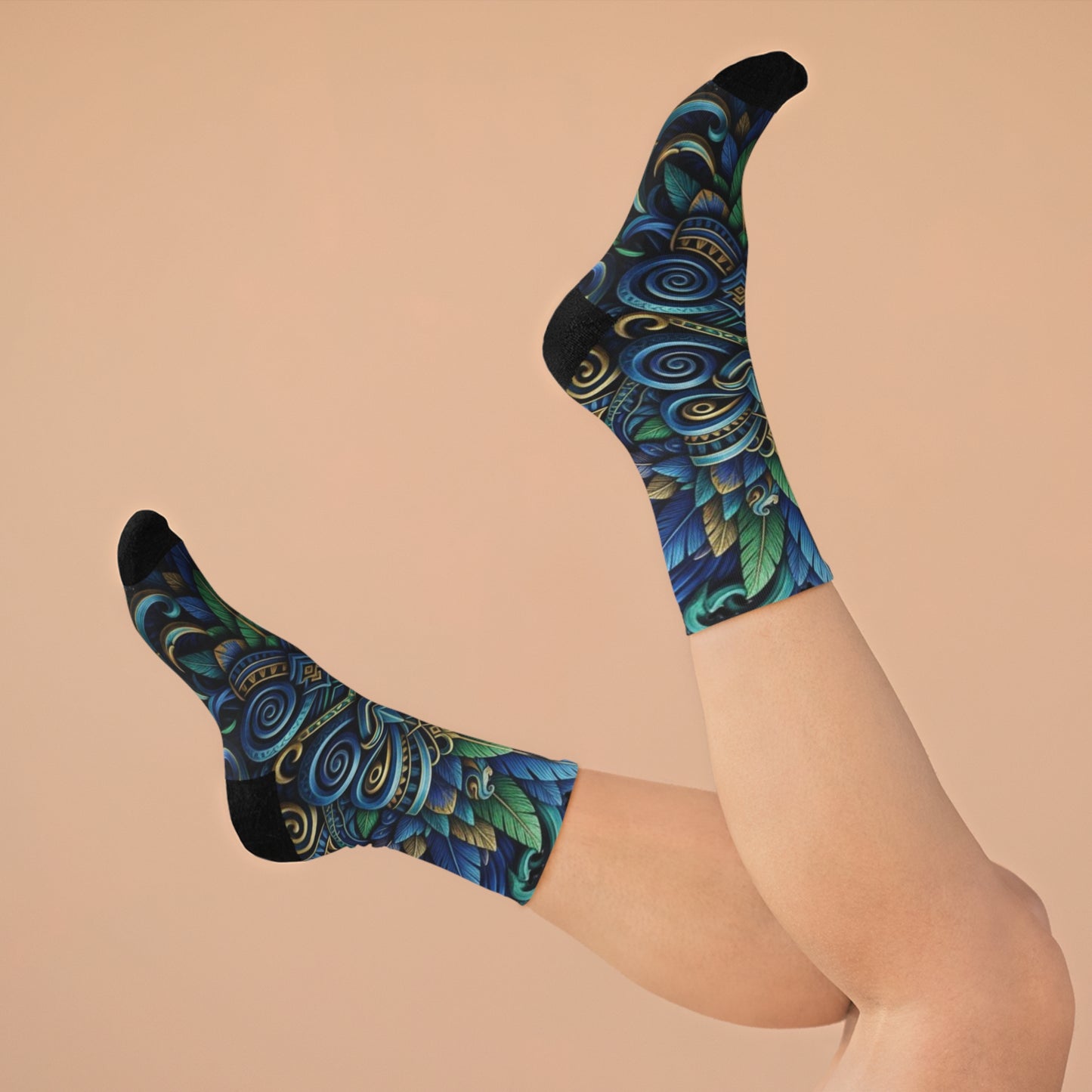 Eco-Friendly Graphic Socks, Tiki Design Inspired