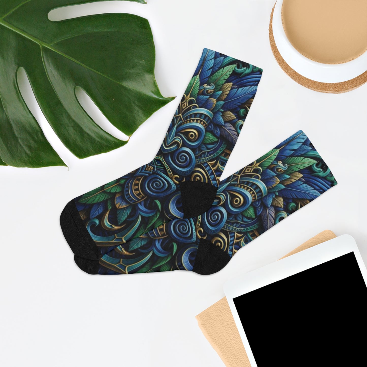 Eco-Friendly Graphic Socks, Tiki Design Inspired