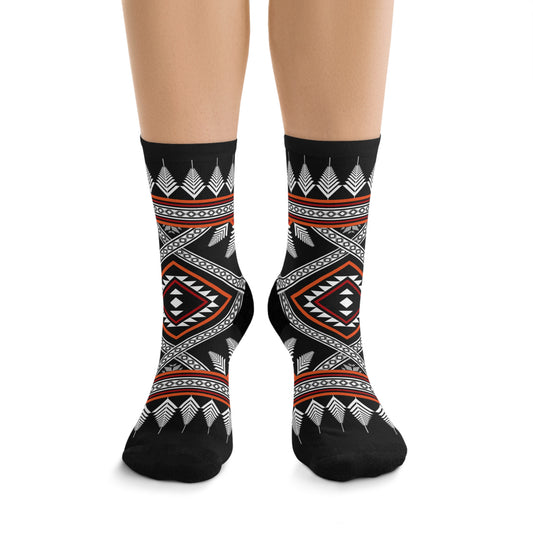 Unisex Socks Ethnic Tribal Design - Eco Friendly Recycled Poly
