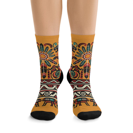Crew Socks Eco-Friendly Tribal Design