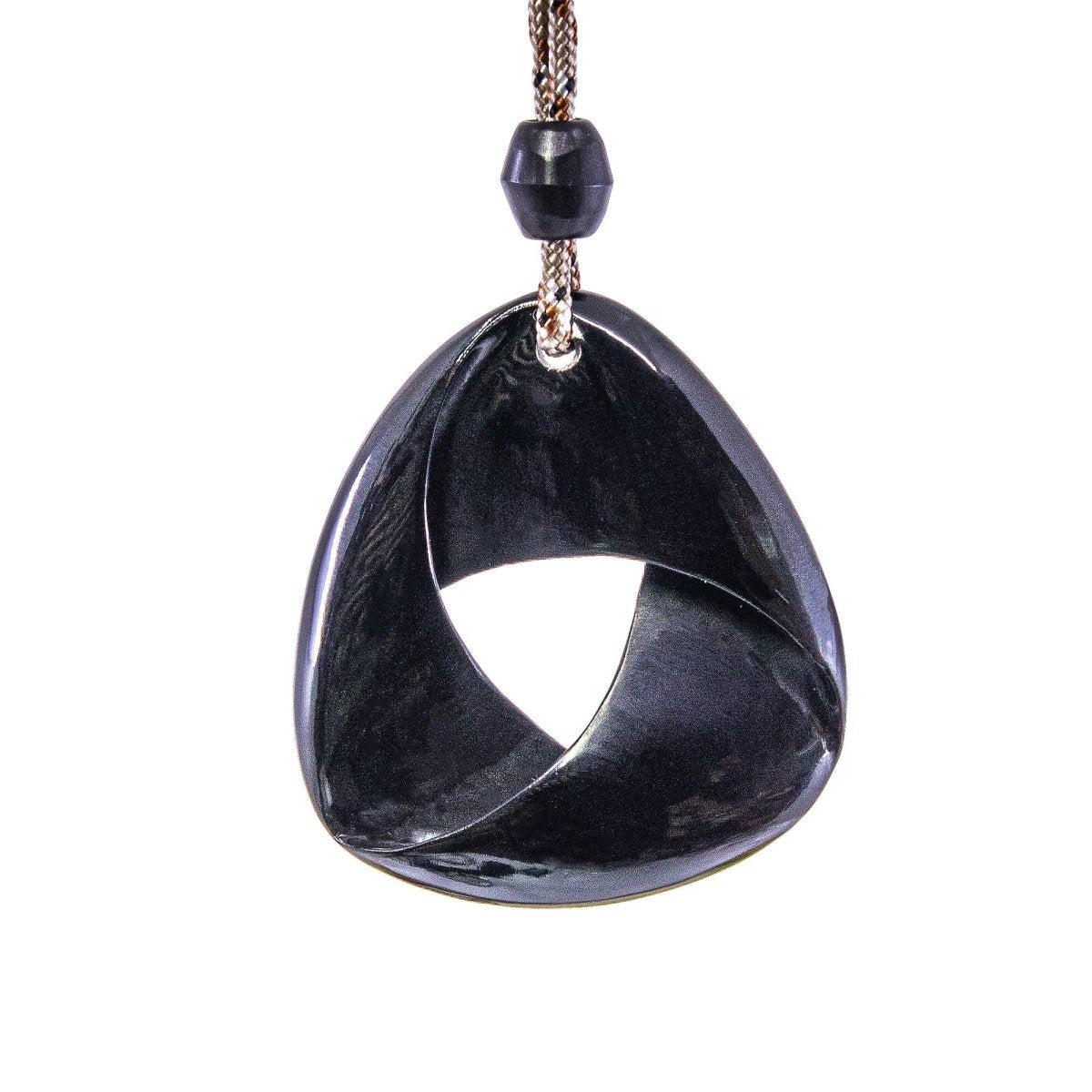 Hand Carved Black Horn Maori Inspired Mobius Strip Necklace MOB45BHE Earthbound Pacific