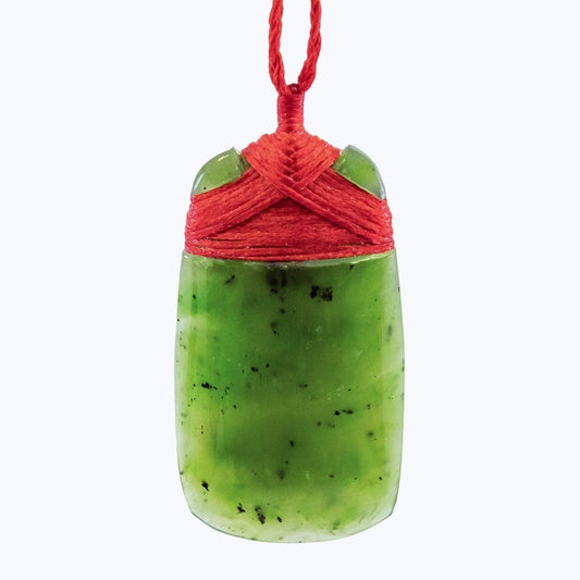Jade Greenstone Stylized Maori Adze Toki Necklace (Medium) QZT45BRV Earthbound Pacific