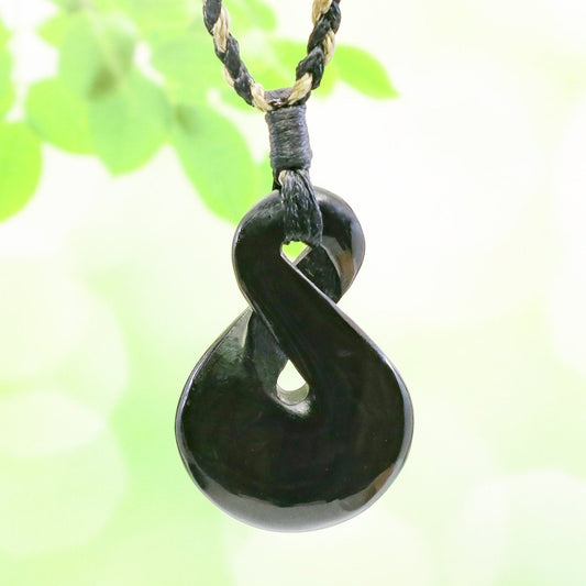 New Zealand Maori Inspired Black Infinity Symbol Necklace BH062439A1 Earthbound Pacific