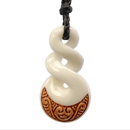 New Zealand Maori Inspired Crescent Moon Love and Friendship Infinity Necklace BBTPS35B Earthbound Pacific