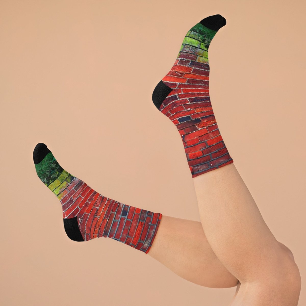 Funky Socks - Recycled Poly Collection - Red Brick Wall Design 12126997416825656676 Earthbound Pacific