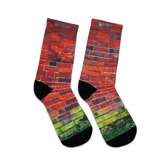 Funky Socks - Recycled Poly Collection - Red Brick Wall Design 12126997416825656676 Earthbound Pacific