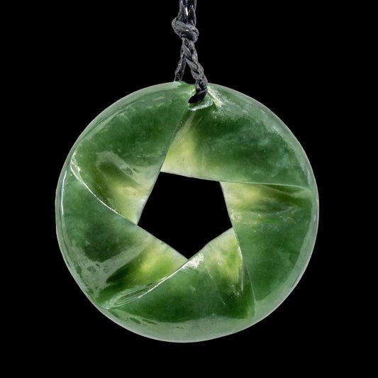 Jade Maori Inspired Mobius Circle Necklace - LARGE EGMCF45 Earthbound Pacific