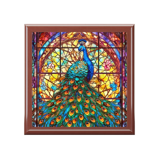 Jewelry Box, Colorful Stained Glass Inspired Peacock 53775008189928646388 Earthbound Pacific