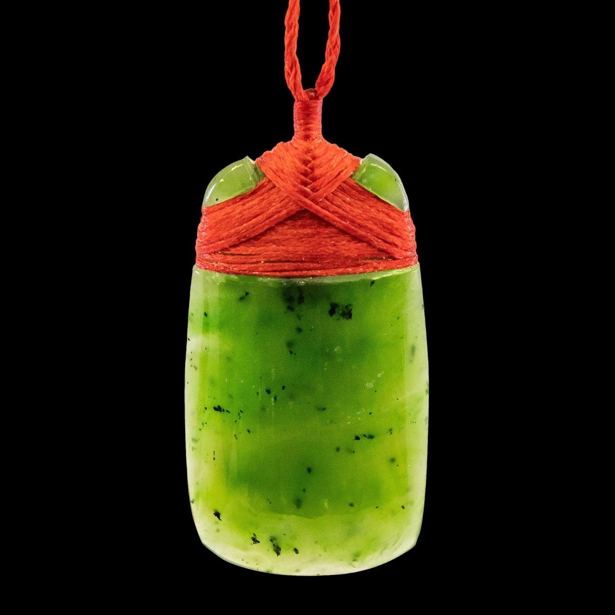 Jade Greenstone Stylized Maori Adze Toki Necklace (Medium) QZT45BRV Earthbound Pacific