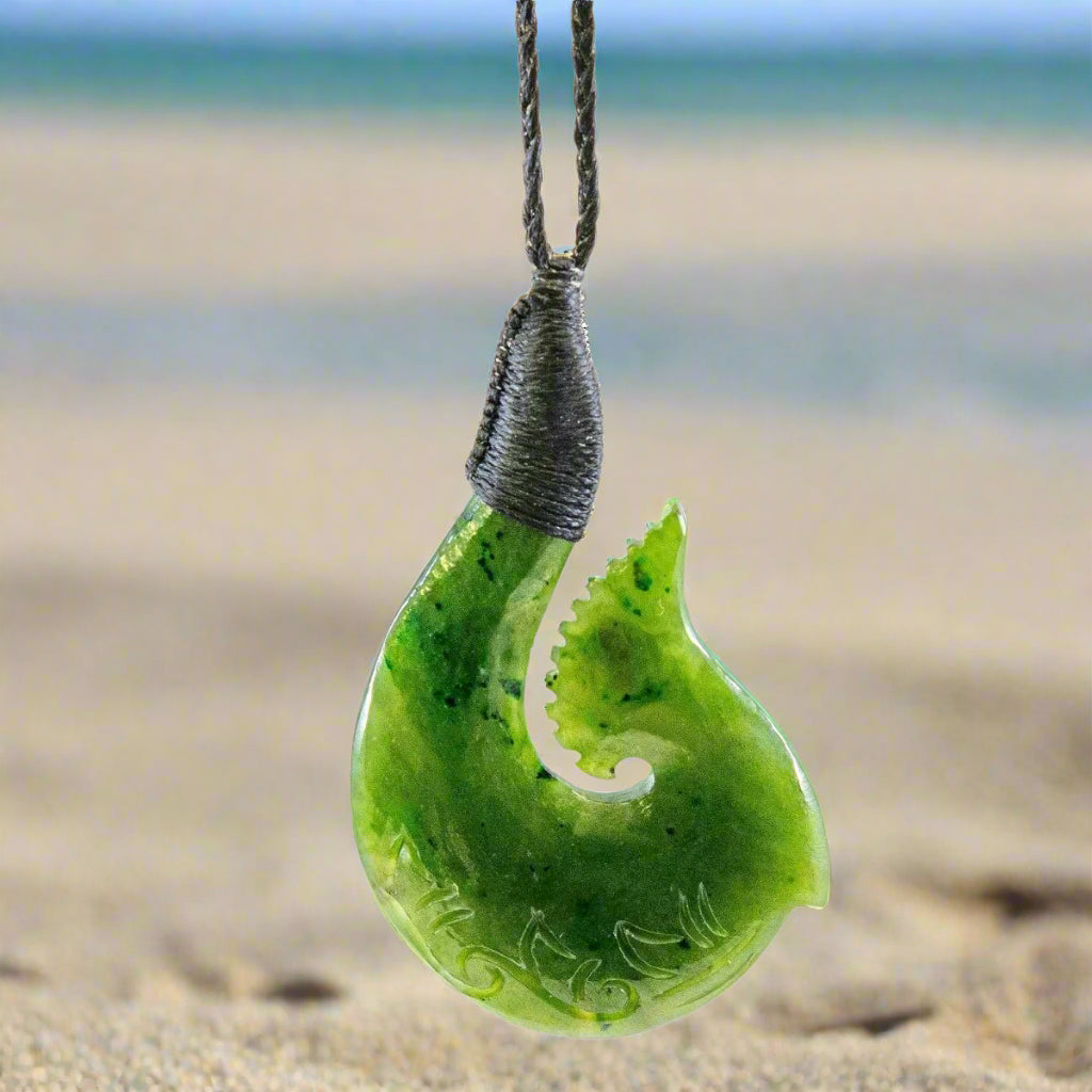 Jade Fish Hook Necklace