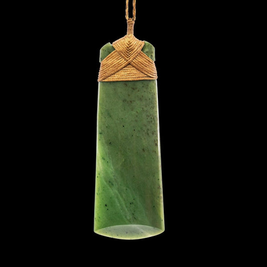 Nephrite Jade New Zealand Maori Inspired Toki Necklace XL JTXL90nb Earthbound Pacific