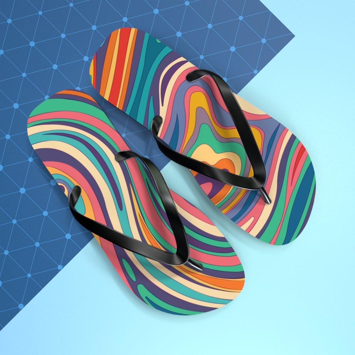 Retro Ripple Design Flip Flops 24674678263461097972 Earthbound Pacific