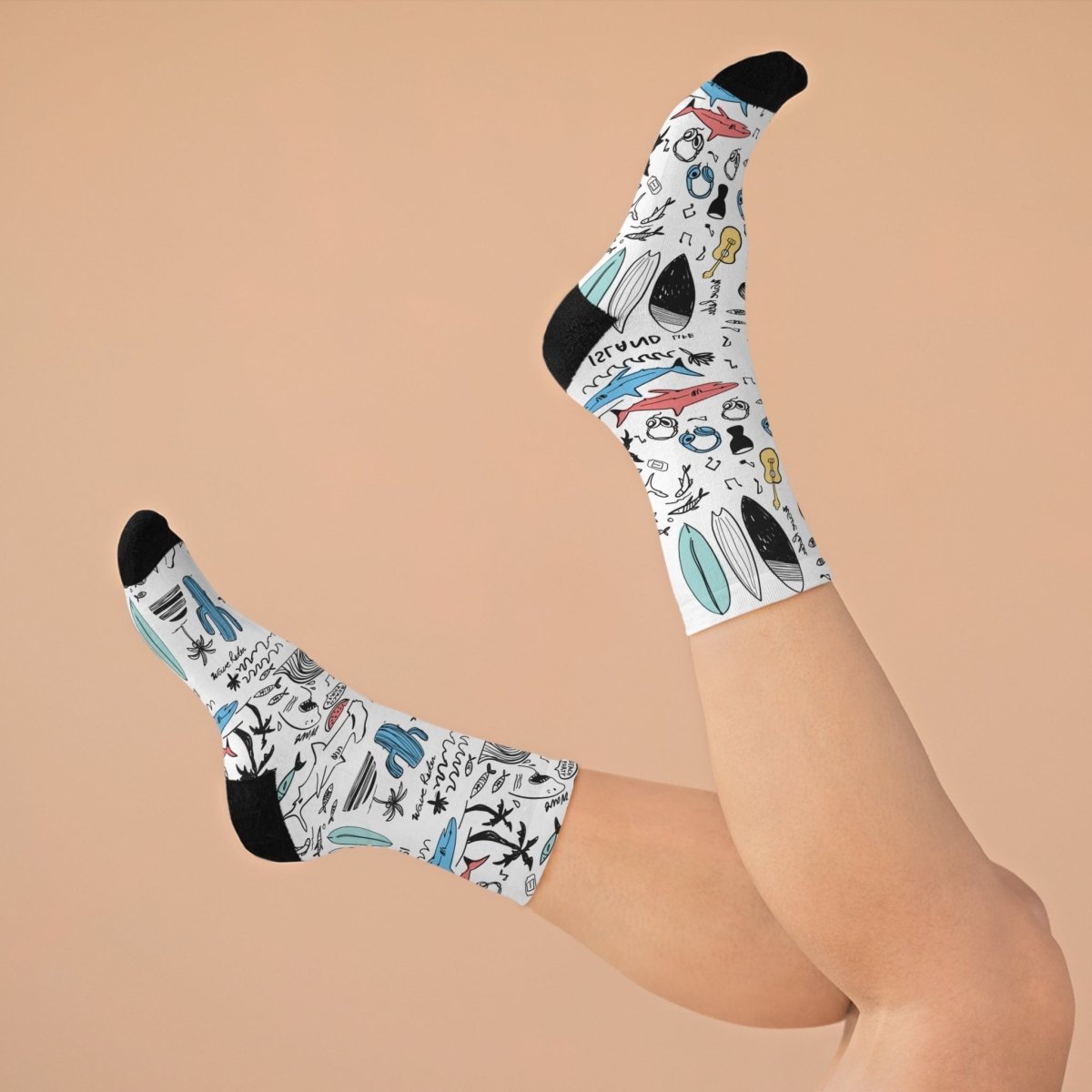 Socks - Beachside Beats - Ocean Sea Life Collection Eco - Friendly Recycled Poly 18038110768544651465 Earthbound Pacific
