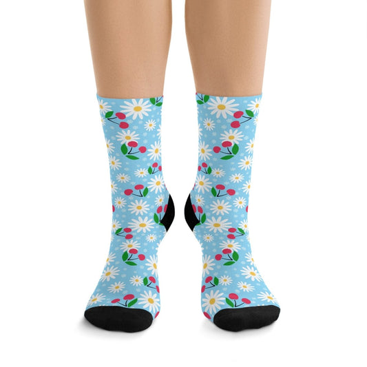 Socks - Daisy Picnic Floral Collection Eco - Friendly Recycled Poly 13149622288517593842 Earthbound Pacific