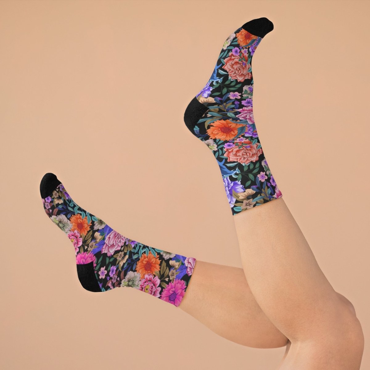 Socks - Midnight Bloom Floral Collection Eco - Friendly Recycled Poly 35396098213732403480 Earthbound Pacific