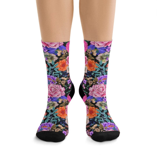 Socks - Midnight Bloom Floral Collection Eco - Friendly Recycled Poly 35396098213732403480 Earthbound Pacific