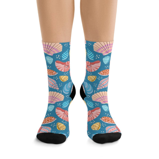 Socks - Seashell Treasure - Ocean Sea Life Collection Eco - Friendly Recycled Poly 13267091087818387508 Earthbound Pacific