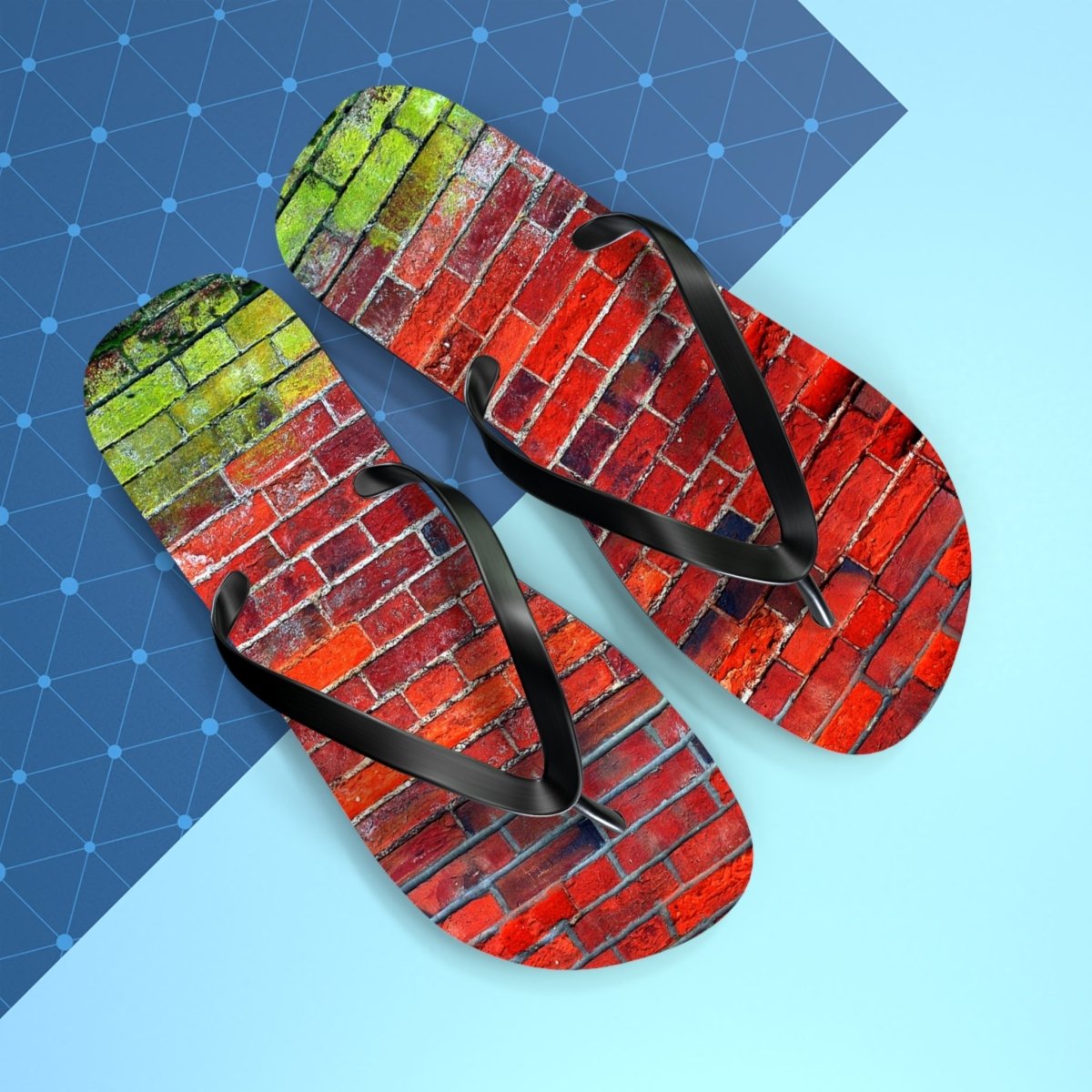 Stylish Red brick wall design Flip Flops 24153948747418451223 Earthbound Pacific