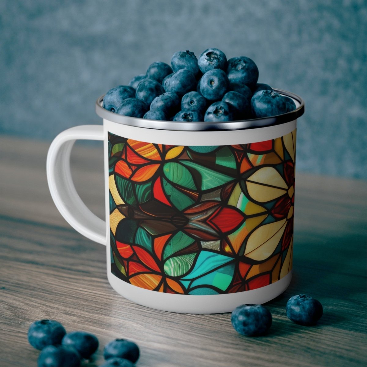 Vibrant Stained Glass Enamel Camping Mug - Perfect for Outdoor Adventures & Gatherings 32478189997599568476 Earthbound Pacific
