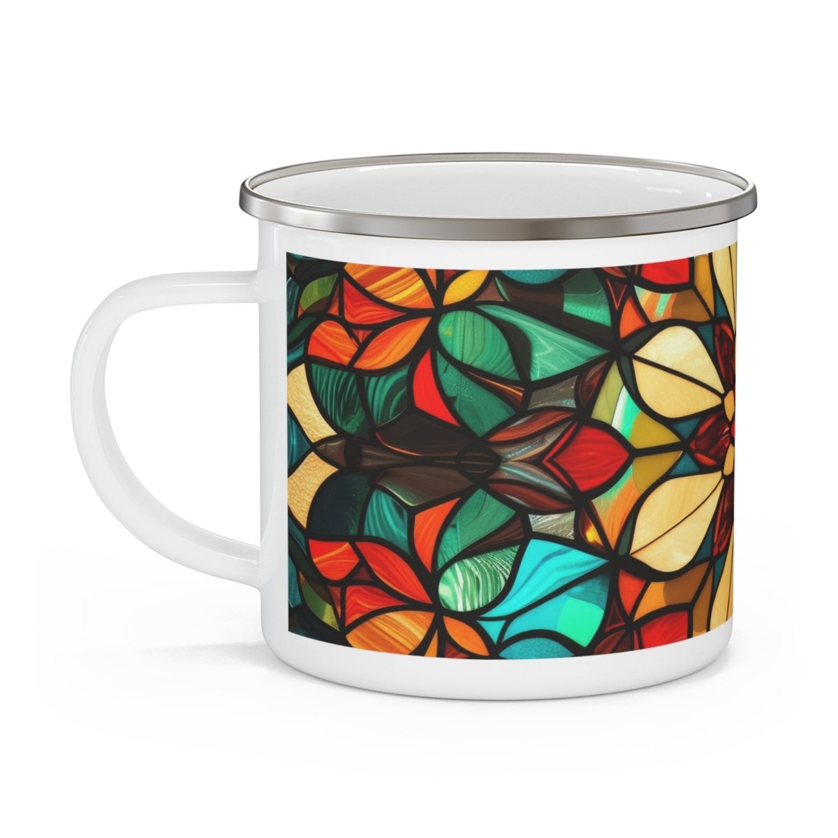 Vibrant Stained Glass Enamel Camping Mug - Perfect for Outdoor Adventures & Gatherings 32478189997599568476 Earthbound Pacific