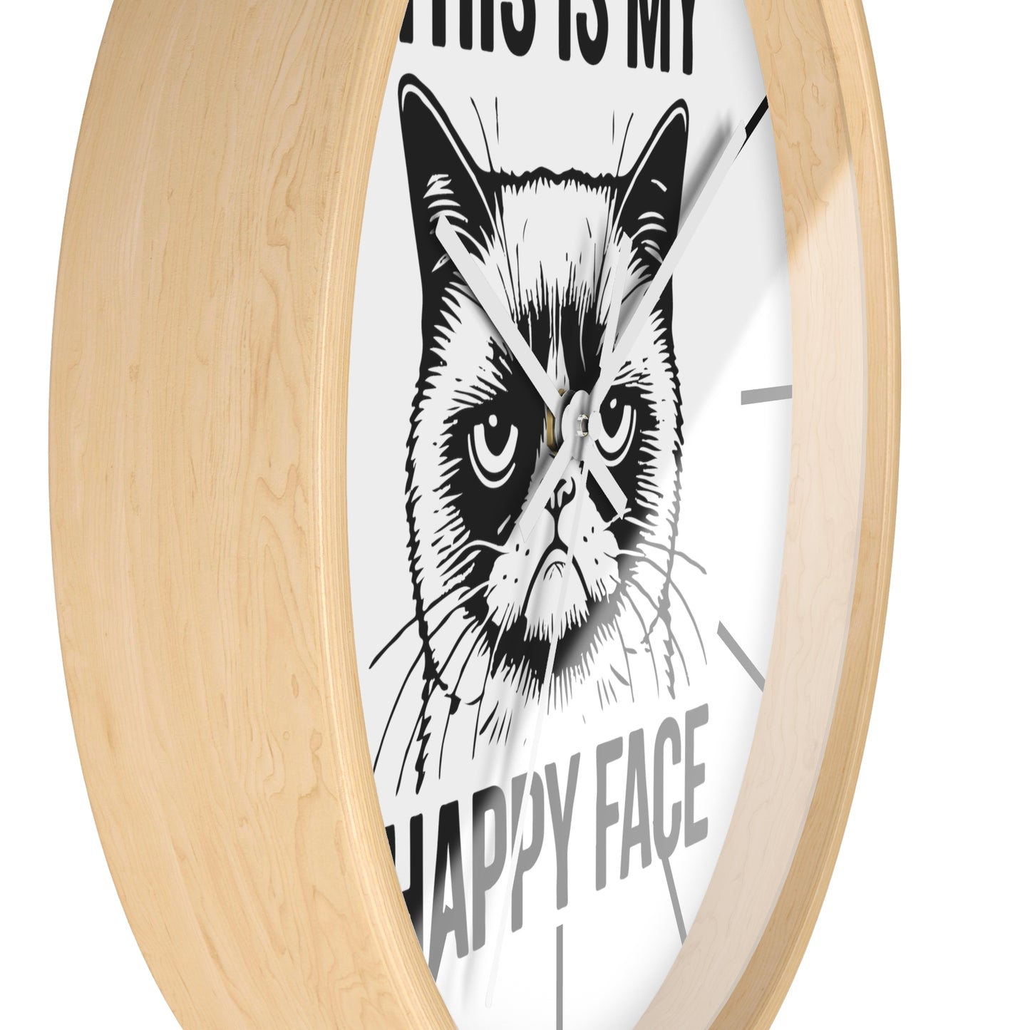 Cat This My Happy Face Wall Clock