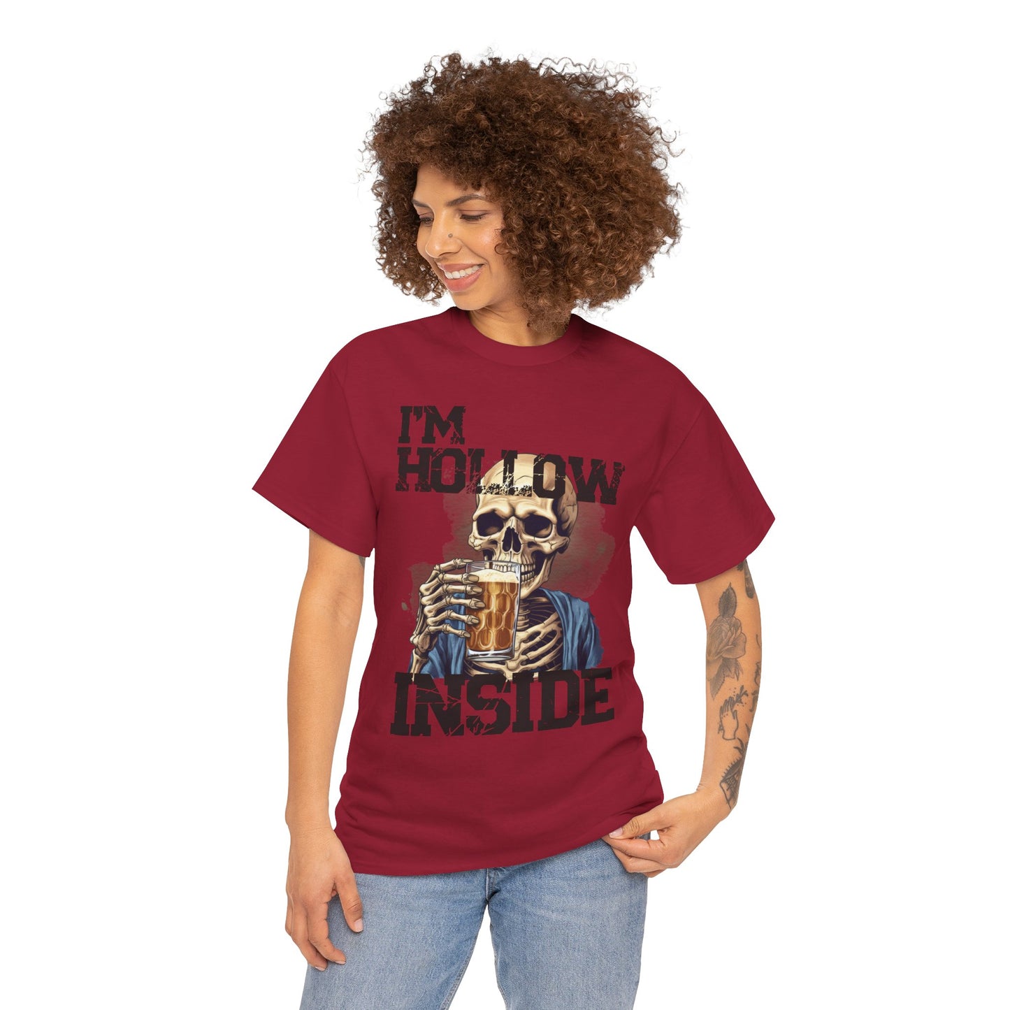 Beer Drinking "I am Hollow Inside" Custom T-Shirt - Earthbound Pacific