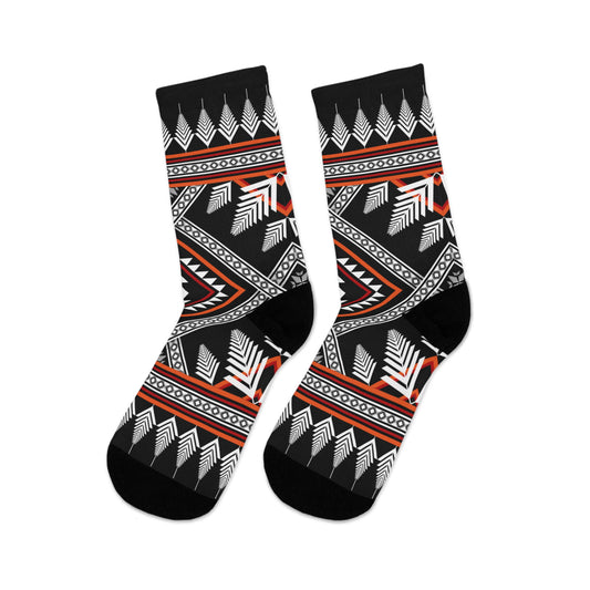 Unisex Socks Ethnic Tribal Design - Eco Friendly Recycled Poly