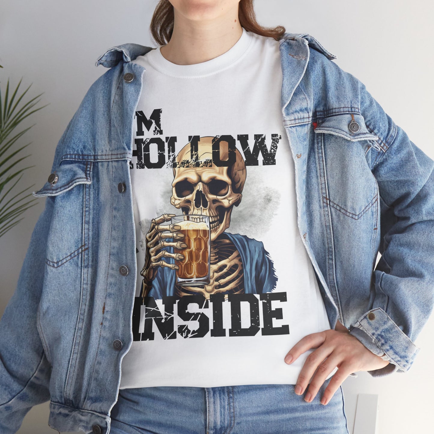 Beer Drinking "I am Hollow Inside" Custom T-Shirt - Earthbound Pacific