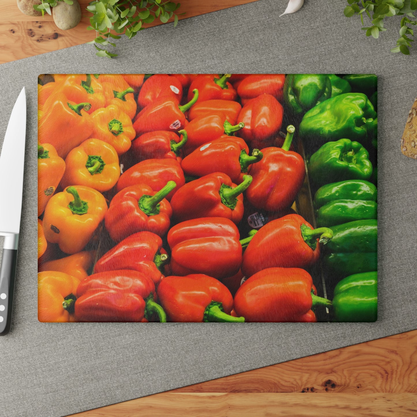 Vibrant Vegetable Glass Cutting Board - Perfect for Culinary Enthusiasts