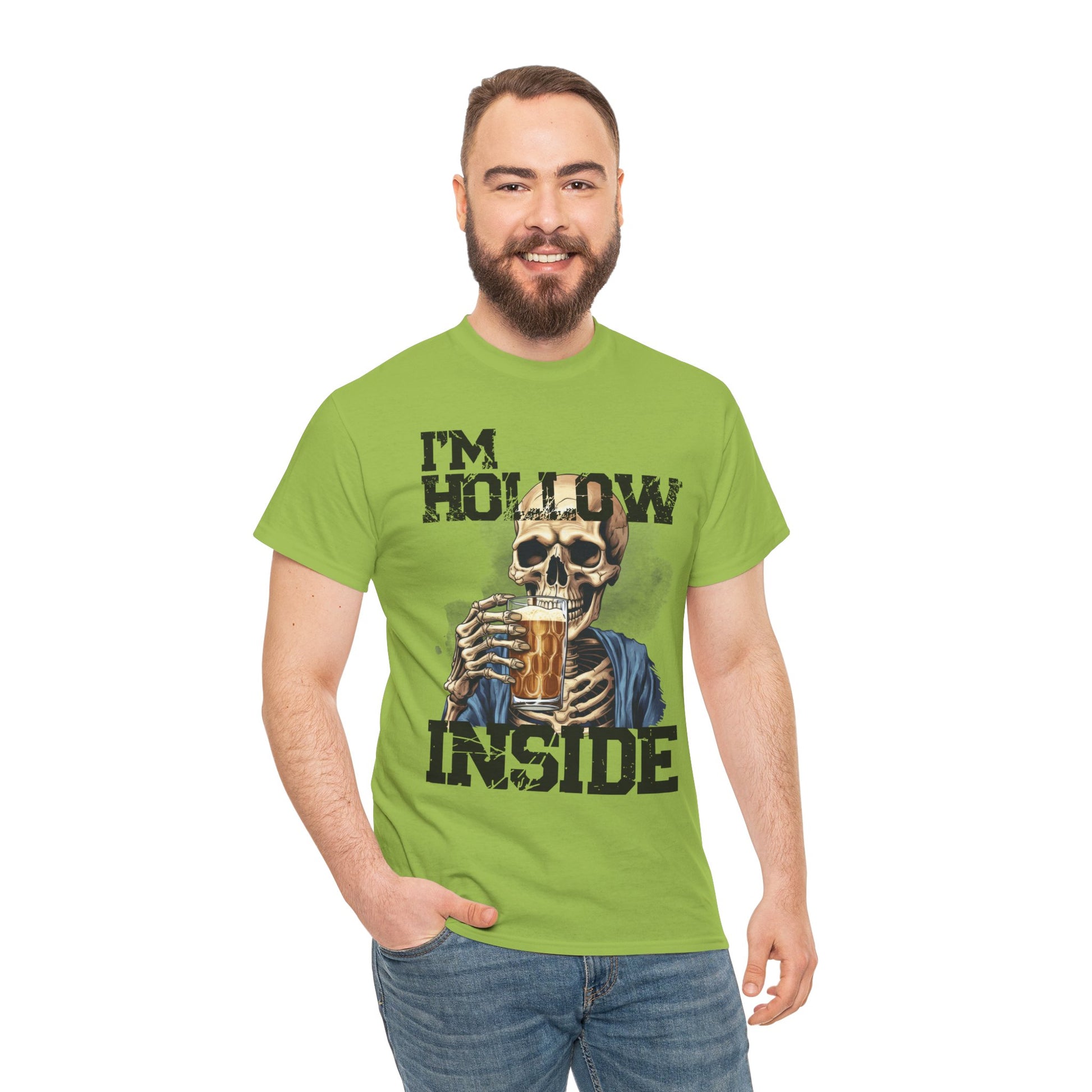 Beer Drinking "I am Hollow Inside" Custom T-Shirt - Earthbound Pacific