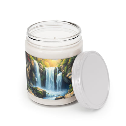 Waterfall Oil Painting Design Scented Candles, 9oz