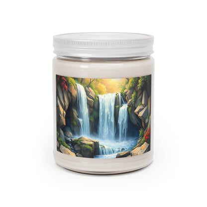 Waterfall Oil Painting Design Scented Candles, 9oz