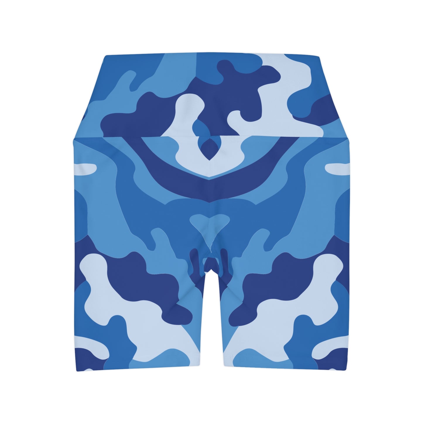 Blue Camo High Waisted Yoga Shorts