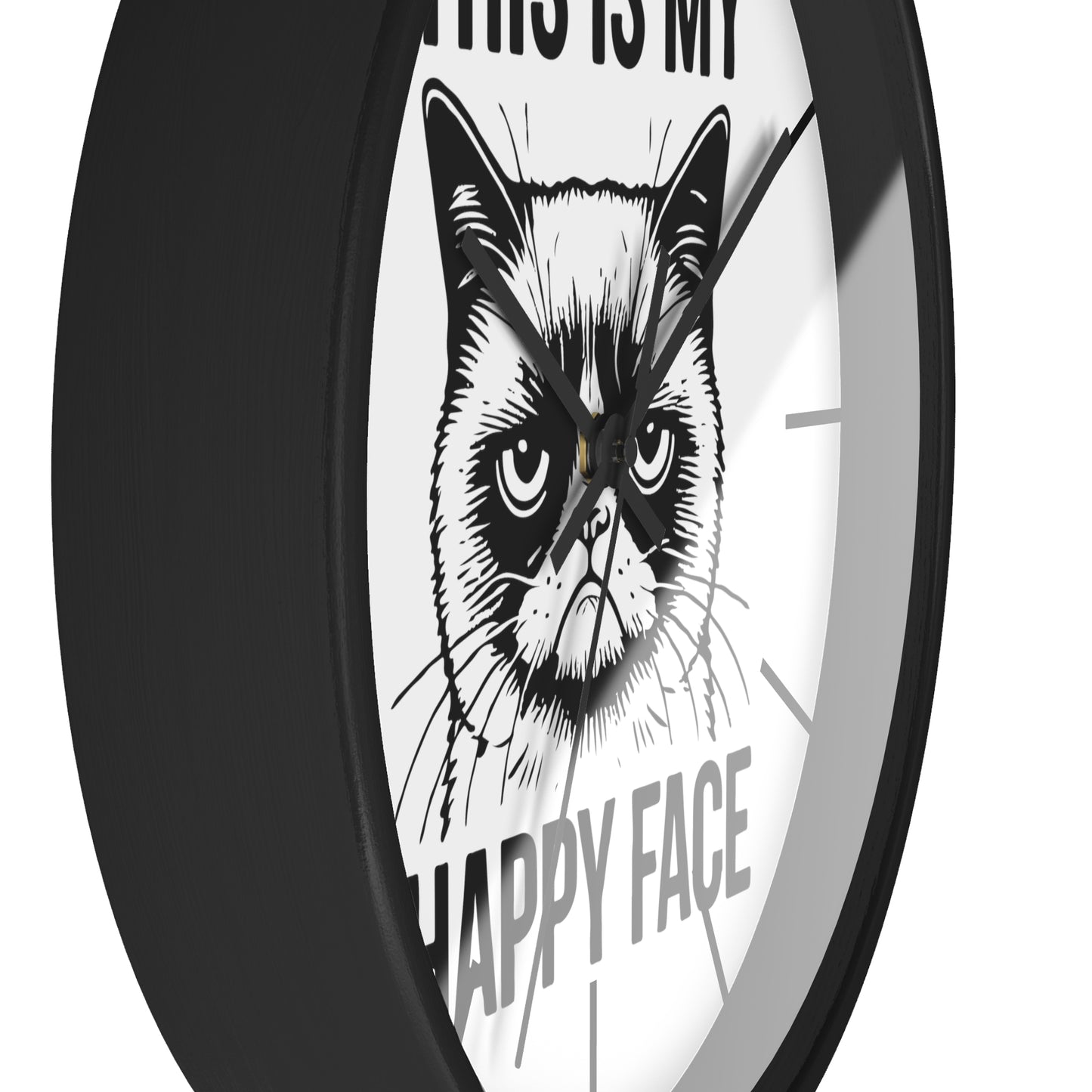 Cat This My Happy Face Wall Clock