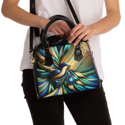 Colorful Art Deco Bird Shoulder Handbag