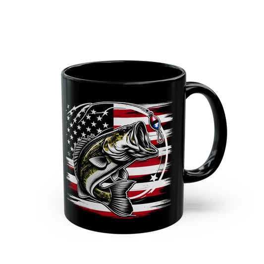 American Bass Fishing Black Mug (11oz, 15oz)