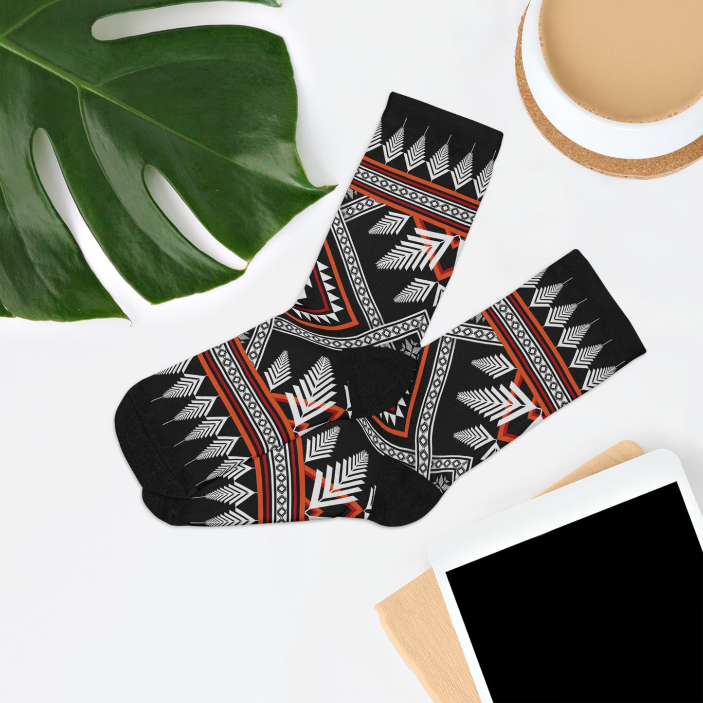Unisex Socks Ethnic Tribal Design - Eco Friendly Recycled Poly