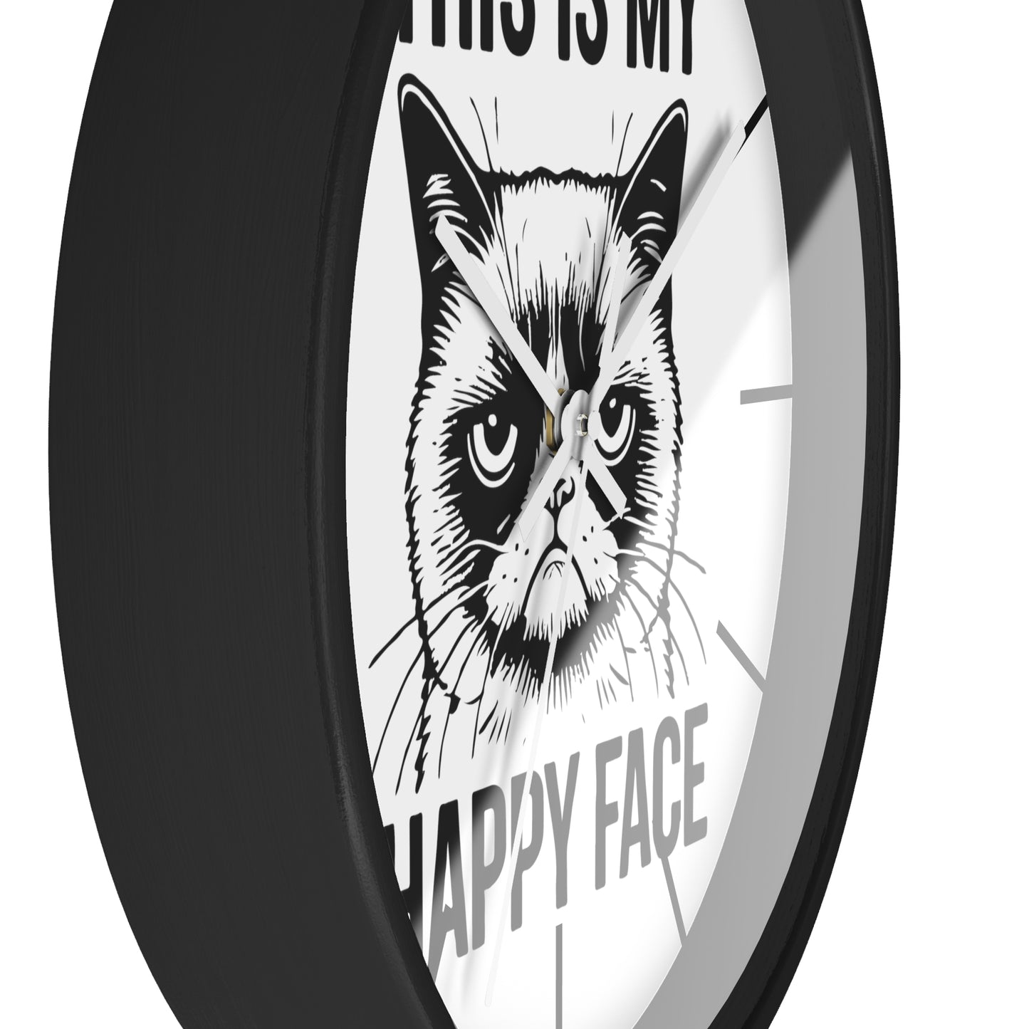 Cat This My Happy Face Wall Clock