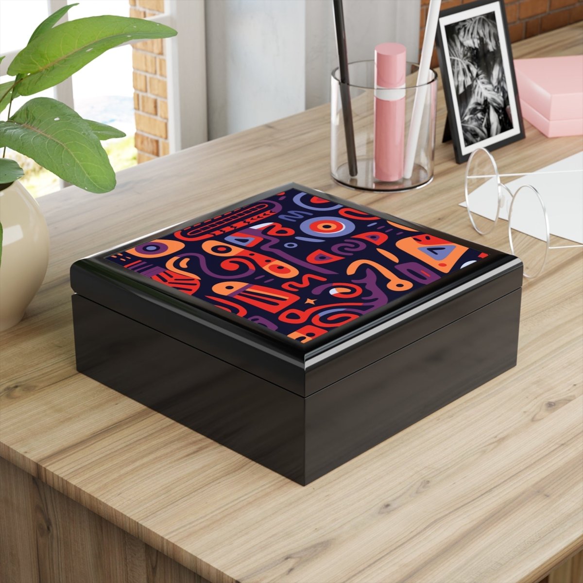 Abstract African design Jewelry Box Organizer 16959782069065465187 Earthbound Pacific