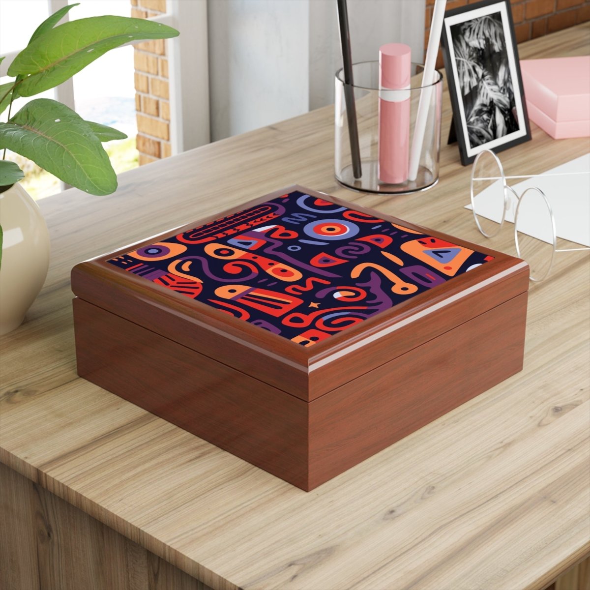 Abstract African design Jewelry Box Organizer 16959782069065465187 Earthbound Pacific
