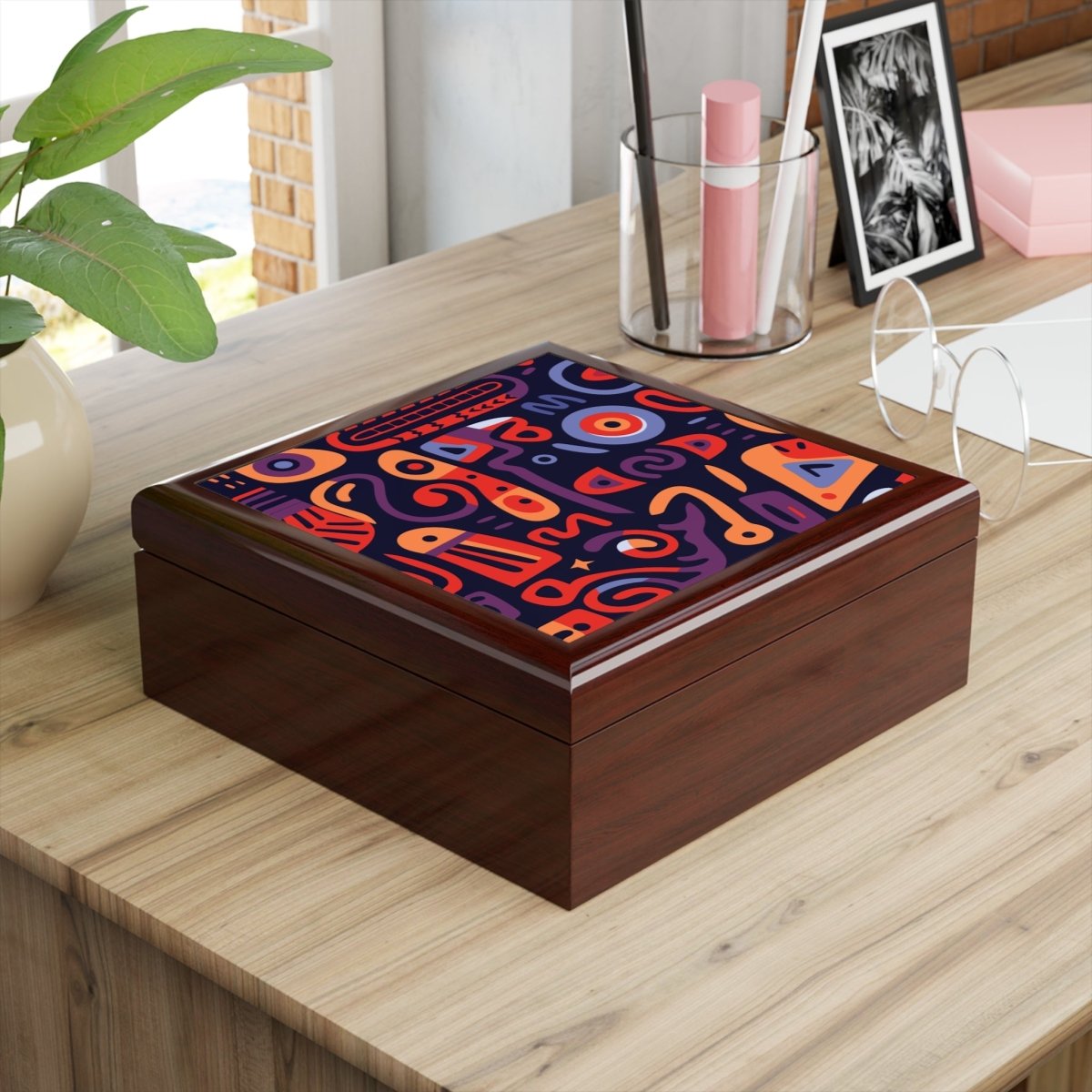 Abstract African design Jewelry Box Organizer 16959782069065465187 Earthbound Pacific