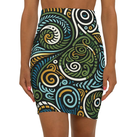 Abstract Art Pencil Skirt - Earthbound Pacific