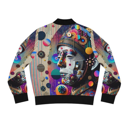 Abstract Face Women's Bomber Jacket - Earthbound Pacific