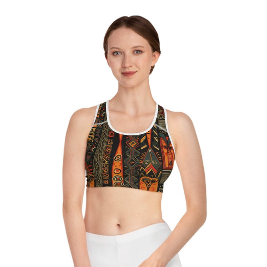 African Print Sports Bra - Earthbound Pacific