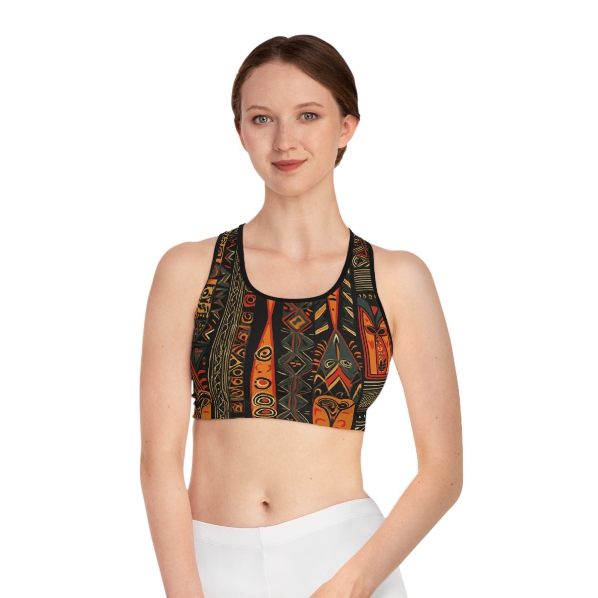 African Print Sports Bra - Earthbound Pacific