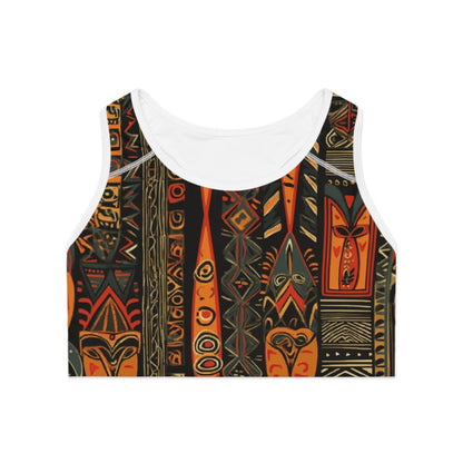 African Print Sports Bra - Earthbound Pacific