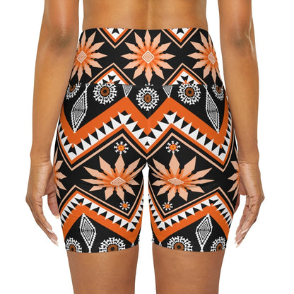 African Print Yoga Shorts - Earthbound Pacific