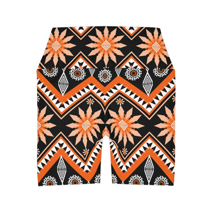 African Print Yoga Shorts - Earthbound Pacific