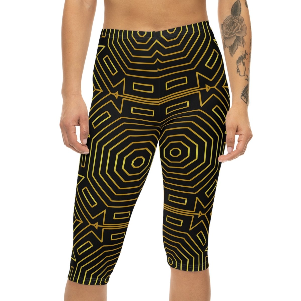 Art Deco Capri Leggings - Earthbound Pacific